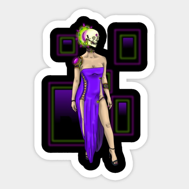 Cyber Lady V1 Sticker by Skky Arts